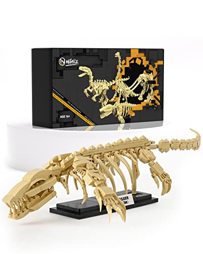 Nifeliz Mosasaurus Dinosaur Fossil Building Kit, Impressive Dinosaur Skeleton Model Decoration, Cool Dinosaur Gift Toy Set for Dinosaur Fans (498 PCS)