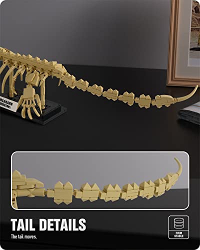 Nifeliz Mosasaurus Dinosaur Fossil Building Kit, Impressive Dinosaur Skeleton Model Decoration, Cool Dinosaur Gift Toy Set for Dinosaur Fans (498 PCS)
