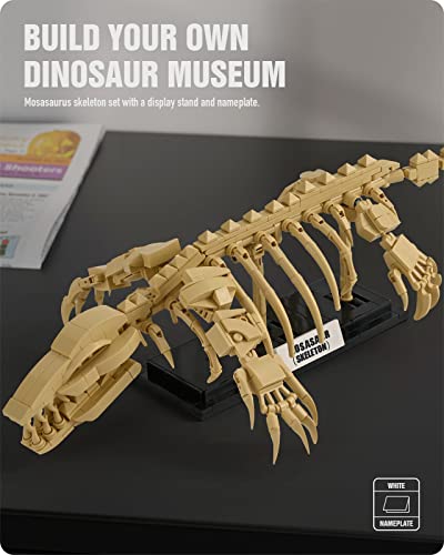 Nifeliz Mosasaurus Dinosaur Fossil Building Kit, Impressive Dinosaur Skeleton Model Decoration, Cool Dinosaur Gift Toy Set for Dinosaur Fans (498 PCS)