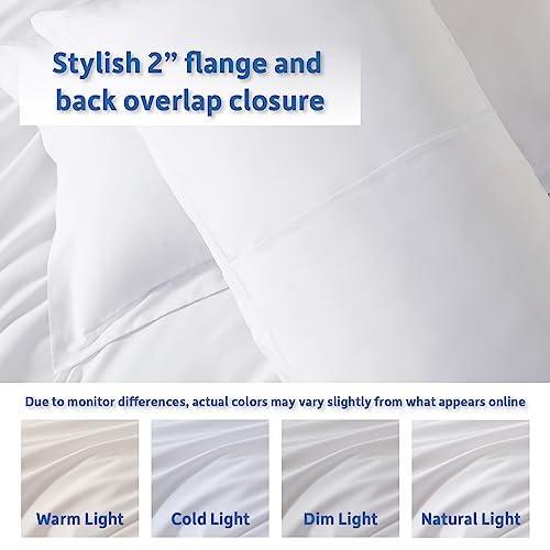 Nestl White Duvet Cover Queen Size - Soft Double Brushed Queen Duvet Cover Set, 3 Piece, with Button Closure, 1 Duvet Cover 90x90 inches and 2 Pillow Shams