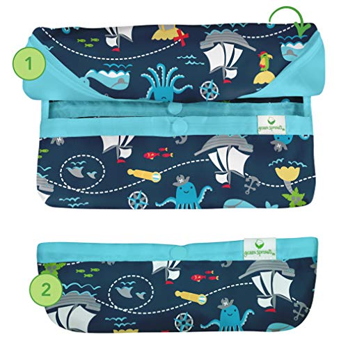 green sprouts Easy-wear Long Sleeve Bib | Waterproof Protection | Flipped Pocket, Soft Material, Easy Clean Smock