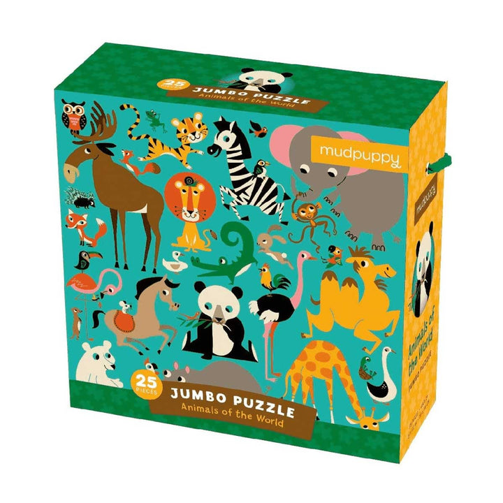 Mudpuppy Animals Of The World - Jumbo 25 Piece Jigsaw Floor Puzzle Featuring Lions, Elephants, and More!