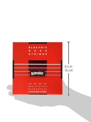 Warwick Label Stainless Wound Bass Strings, 4 String, Medium, Red