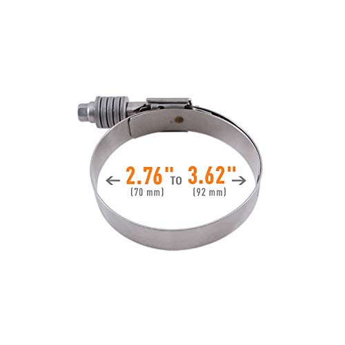 Mishimoto - MMCLAMP-CTWG-92 Constant Tension Worm Gear Clamp, 2.76"-3.62" (70mm-92mm), Silver