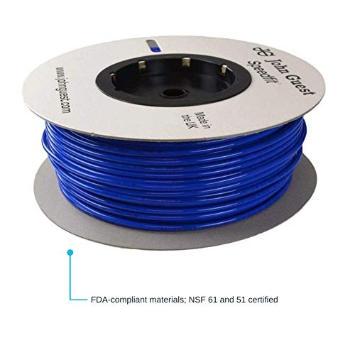 John Guest 3/8 Inch x 25 Feet LLDPE Tubing, Flexible Water Tubing for Plumbing, Blue, PE-12-EI-025F-B