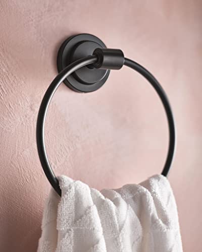 Moen DN0786BL Iso Collection Bathroom Hand Towel Ring, Matte Black