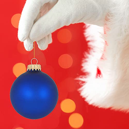 Christmas By Krebs Christmas Tree Ornaments - 67mm / 2.625" [8 Pieces] Designer Glass Balls from Handmade Seamless Hanging Holiday Decorations for Trees (Velvet Royal Blue)