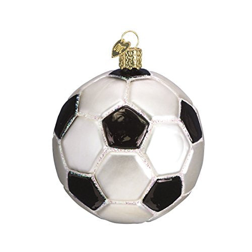 Old World Christmas 2020 Christmas Ornament Soccer Ball Glass Blown Ornament for Christmas Tree