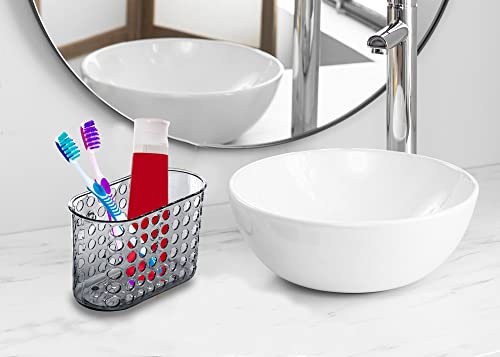 DecorRack Bath Caddy Basket with Suction Cups, Large Size, 7.5 Inch Long, Space Saving Shower Organizer Perfect to Hold Toiletries and Kitchen Accessories -BPA Free- Acrylic Plastic (1 Pack)