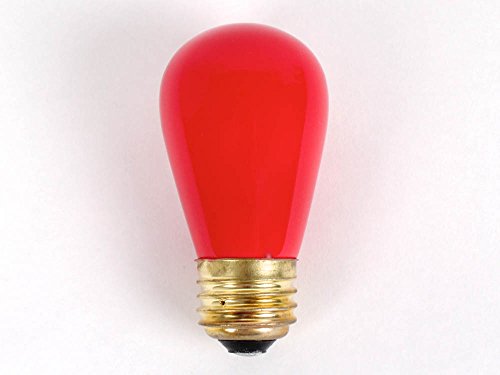 Bulbrite 11W 130V S14 Ceramic Red Sign or Indicator Bulb, E26 Base