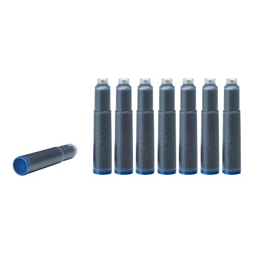 Montblanc Ink Cartridges Midnight Blue 105195 – Short International Standard Fountain Pen Refills in Blue-Black – 8 Pen Cartridges