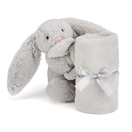 Jellycat Bashful Grey Bunny Baby Stuffed Animal Security Blanket