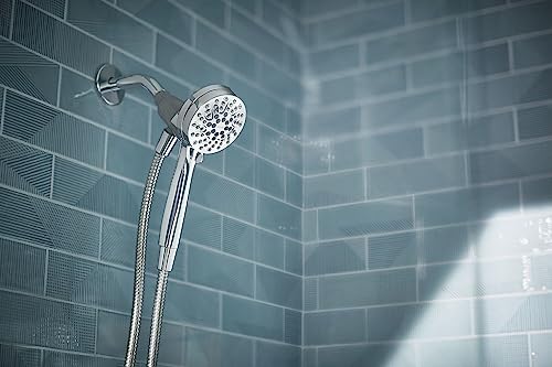 Moen Chrome Engage Magnetix 3.5-Inch Six-Function Eco-Performance Handheld Showerhead with Magnetic Docking System, Removable Shower Head with Metal Hose, 26100EP