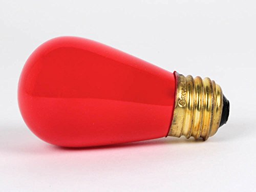 Bulbrite 11W 130V S14 Ceramic Red Sign or Indicator Bulb, E26 Base