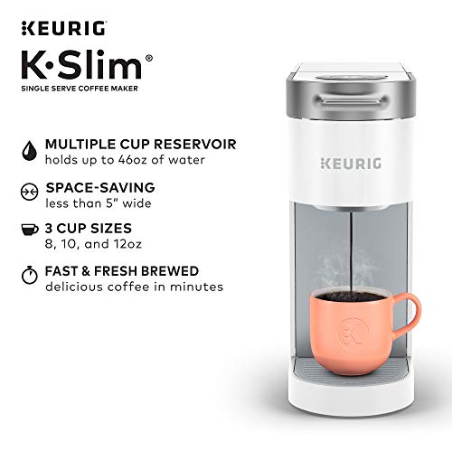 Keurig K- Slim Single Serve K-Cup Pod Coffee Maker, Multistream Technology, White