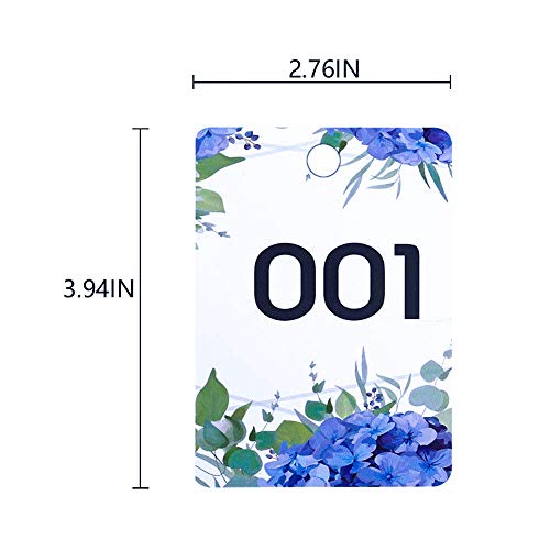 FaCraft Live Number Tag 001-100, Floral Purple Live Sale Number Cards,Normal and Reverse Mirror Image Hanger Cards