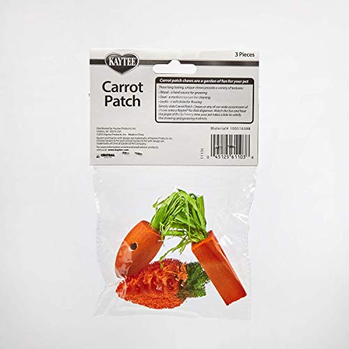 Kaytee Chew Toy Carrot Patch For Rabbits, Guinea Pigs and Chinchillas, 3 Count