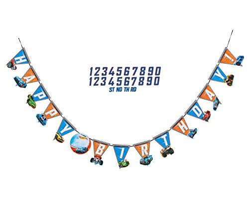 Hot Wheels Wild Race Jumbo Add-An-Age Letter Banner - 10.5' x 10" (Pack Of 1) - Multicolor Customizable Paper Birthday Decorations