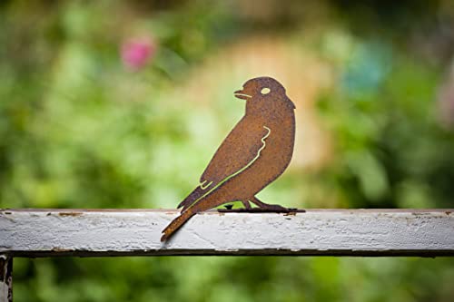 Elegant Garden Design Bluebird, Steel Silhouette with Rusty Patina, Nature Gift, Garden Art, Outdoor Decoration