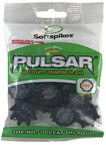 Softspikes Pulsar Golf Cleats Pins - 20 Count Clamshell, Black