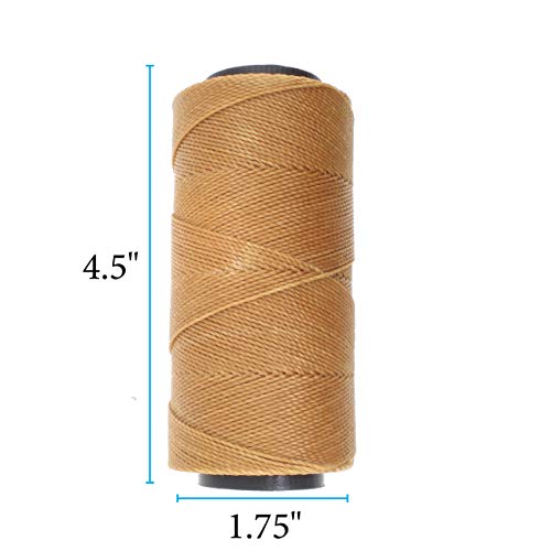 The Beadsmith Knot It Waxed Polyester Cord, 1mm Diameter, 144 Meter Spool (472 feet) (Tan)