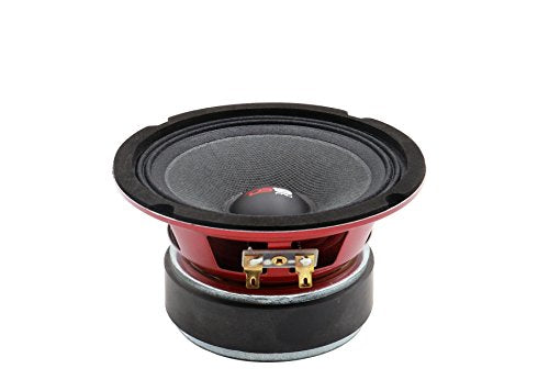 DS18 PRO-X5M Loudspeaker - 5.25", Midrange, Red Steel Basket, 300W Max, 150W RMS, 8 Ohms - Premium Quality Audio Door Speakers for Car or Truck Stereo Sound System (1 Speaker), Bullet