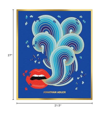 Galison Jonathan Adler Lips Shaped Jigsaw Puzzle from Galison - Uniquely Shaped 750 Piece Jigsaw Puzzle for Adults, 21.5" x 27", Thick & Sturdy Pieces, Challenging and Fun Fun Indoor Activity