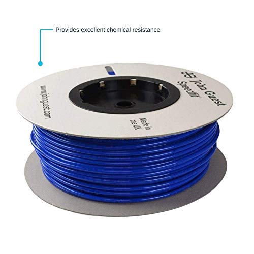 John Guest 3/8 Inch x 25 Feet LLDPE Tubing, Flexible Water Tubing for Plumbing, Blue, PE-12-EI-025F-B