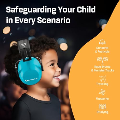 Vanderfields Noise Cancelling Headphones for Kids - Age 3-16 - 26dB Certified - Ear Protection Muffs for Autism & Toddlers