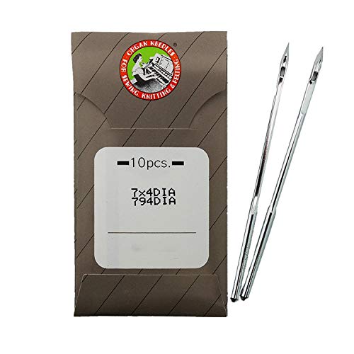 10 Pk Organ 7X4DIA 794DIA Diamond Point Needle for Singer Class 7 Sewing Machine (Singer Size 24 (Metric Size 180))