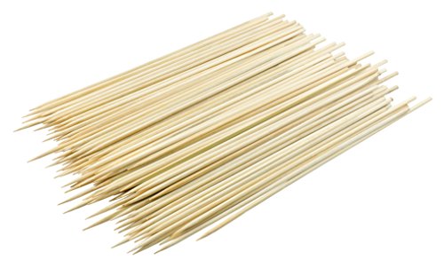 DecorRack 400 Natural Bamboo Skewer Sticks, Natural Wood Barbecue Skewers for Grilling, Kabob, Fruit, Appetizers, Cocktail, Brunch, Chocolate Fountain, BBQ Skewers, 8 inch (Pack of 400)