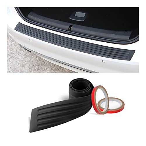 Car Rear Bumper Protector Guard, Universal Black Rubber Anti-Scratch Abrasion Resistant Trunk Door Entry Guards Accessory Trim Cover for SUV, Cars, Car Exterior Accessories (Black/40.9"x3.5")