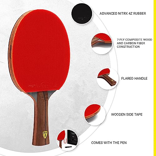 Killerspin Jet 800 Speed N2 | A Professional Grade Ping Pong Paddle for The Serious Player | ITTF Approved | Competition Grade | for Advanced Players, Red/Black