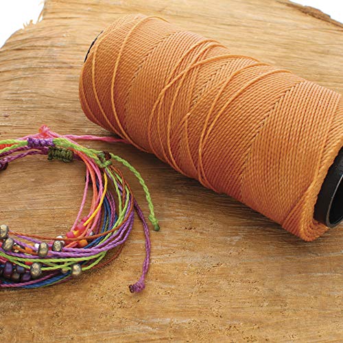 The Beadsmith Knot It Waxed Polyester Cord, 1mm Diameter, 144 Meter Spool (472 feet) (Tan)