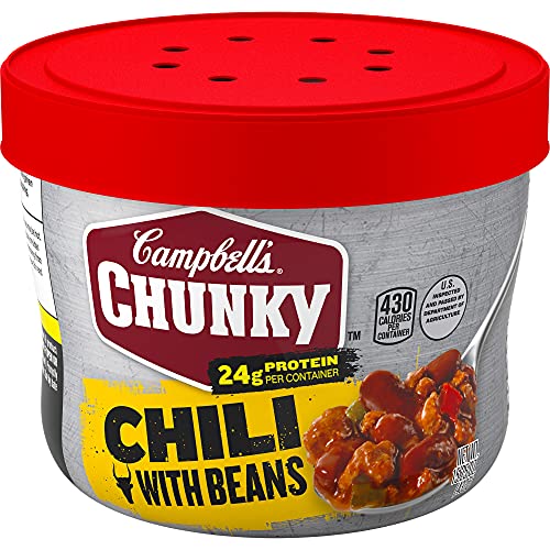 Campbell's Chunky Chili with Beans, 15.25 oz Microwavable Bowl (Pack of 8)