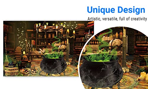 Funnytree Halloween Magic Photography Backdrop Witch's Kitchen Themed Spooky Retro Party Background Mid Century Vintage Decorations Portrait Banner Photo Booth Studio Props