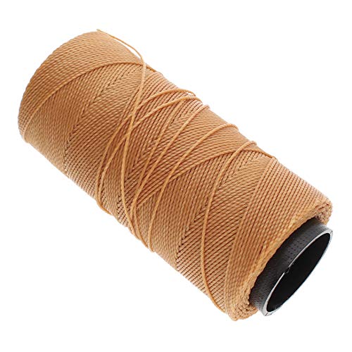 The Beadsmith Knot It Waxed Polyester Cord, 1mm Diameter, 144 Meter Spool (472 feet) (Tan)