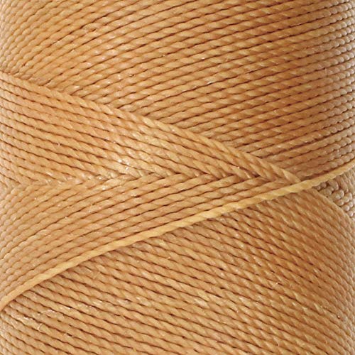 The Beadsmith Knot It Waxed Polyester Cord, 1mm Diameter, 144 Meter Spool (472 feet) (Tan)