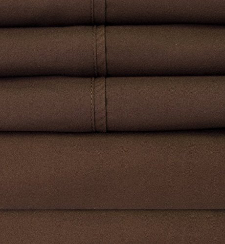 Full Size Bed Sheets - 6 Piece 1500 Supreme Collection Fine Brushed Microfiber Deep Pocket Full Sheet Set Bedding - 2 Extra Pillow Cases, Great Value, Full, Brown