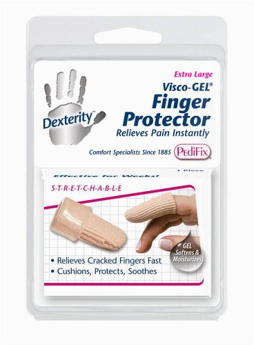 Pedifix Dexterity Fabric-covered Finger Protector with Visco-gel, X-Large (Pack of 2)