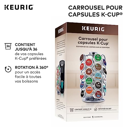 Keurig Storage Carousel, Coffee Pod Storage, Holds up to 36 Keurig K-Cup Pods, Silver