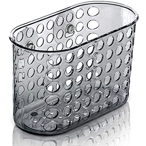 DecorRack Bath Caddy Basket with Suction Cups, Large Size, 7.5 Inch Long, Space Saving Shower Organizer Perfect to Hold Toiletries and Kitchen Accessories -BPA Free- Acrylic Plastic (1 Pack)