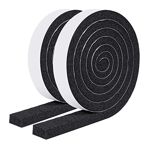 MAGZO Weather Stripping 1 Inch W X 1/2 Inch T, Foam Insulation Strips High Resilience Total Length 13 Feet (6.5 ft x 2 Rolls)