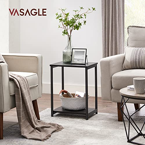 VASAGLE Side Table, Small End Table, Nightstand for Living Room, Bedroom, Office, Bathroom, Black ULET271B16
