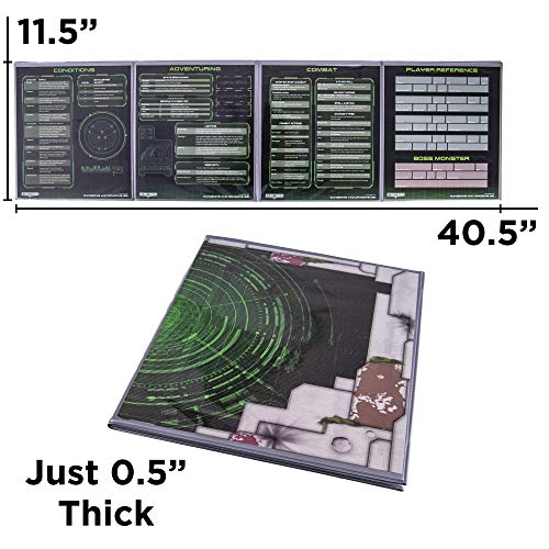 Stratagem The Master's Tome 4-Panel Customizable GM Screen with Free Inserts – Dry Erase, Dungeon & Game Master Accessory for Tabletop RPG Campaigns (Sci-fi Silver)