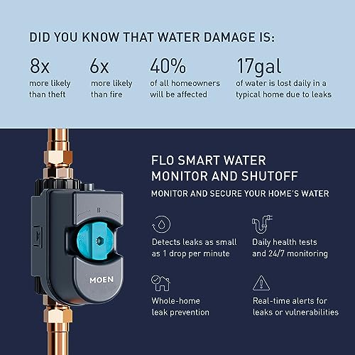 Moen 900-006 Flo Smart Water Monitor and Automatic Shutoff Sensor for 1-Inch Diameter Pipe