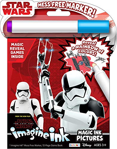 Magic Ink Coloring Book Super Set - 3 Imagine Ink Books for Kids Toddlers Featuring Star Wars, Transformers, Bonus Title with Invisible Ink Pens (Mess Free Coloring Bundle)
