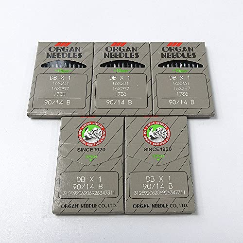 50 Organ Dbx1 Industrial Sewing Machine Needles 16X231 16X257 for Juki Brother (Singer 18 / Metric 110)