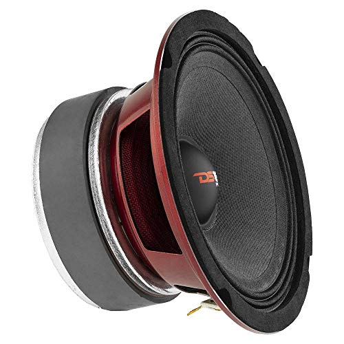 DS18 PRO-X5M Loudspeaker - 5.25", Midrange, Red Steel Basket, 300W Max, 150W RMS, 8 Ohms - Premium Quality Audio Door Speakers for Car or Truck Stereo Sound System (1 Speaker), Bullet