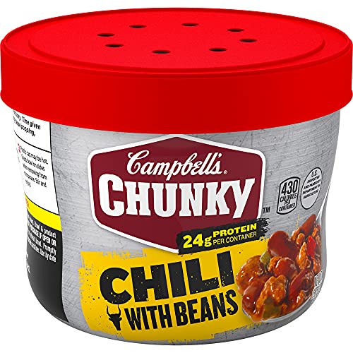 Campbell's Chunky Chili with Beans, 15.25 oz Microwavable Bowl (Pack of 8)